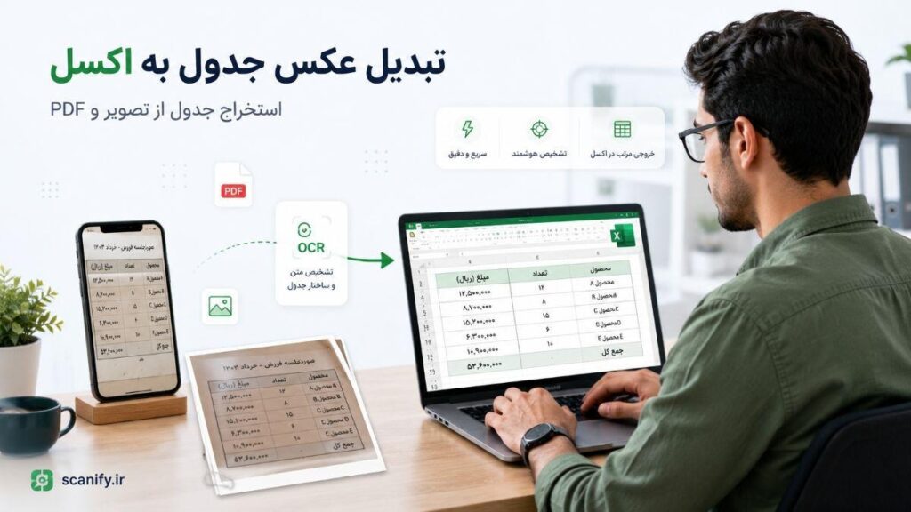 تبدیل عکس جدول به اکسل