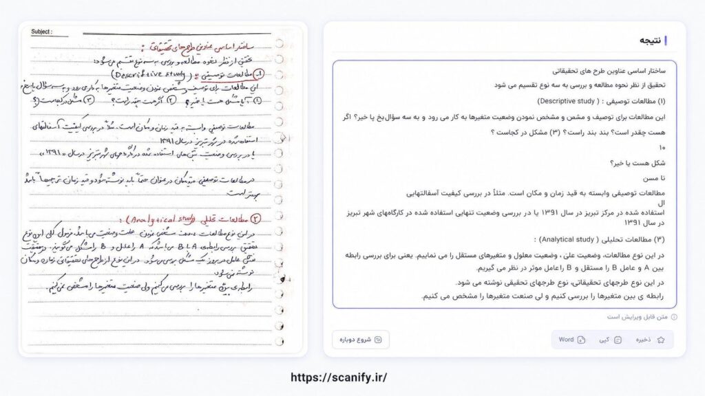 تبدیل دستخط فارسی به متن آنلاین
